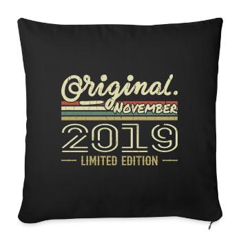 November 2019 - November 2019 Birthday Gift - Sofa pillowcase 17,3'' x 17,3'' (45 x 45 cm) - black - Front