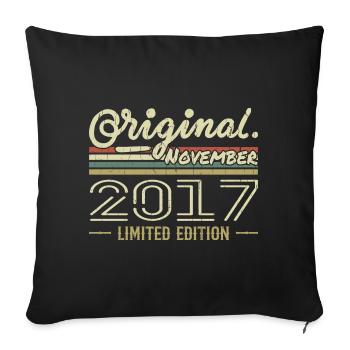 Novembre 2017 - Cadeau Anniversaire Novembre 2017 - Housse de coussin décorative 45 x 45 cm - noir - Devant