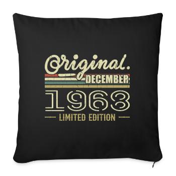 December 1968 Birthday December 1968 December - Sofa pillowcase 17,3'' x 17,3'' (45 x 45 cm) - black - Front