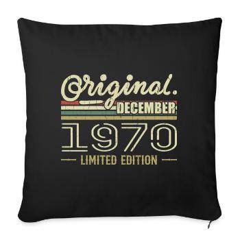 December 1970 Birthday December 1970 December - Sofa pillowcase 17,3'' x 17,3'' (45 x 45 cm) - black - Front