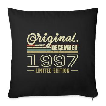 December 1997 Birthday December 1997 December - Sofa pillowcase 17,3'' x 17,3'' (45 x 45 cm) - black - Front