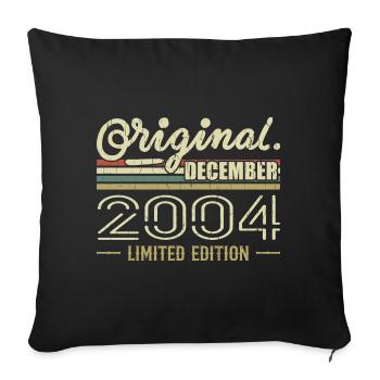 Décembre 2004 anniversaire Décembre 2004 Décembre - Housse de coussin décorative 45 x 45 cm - noir - Devant