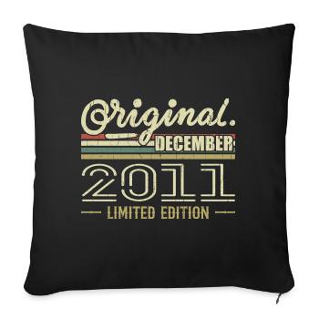 Décembre 2011 anniversaire Décembre 2011 Décembre - Housse de coussin décorative 45 x 45 cm - noir - Devant