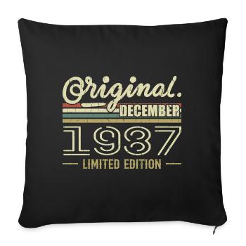 Décembre 1987 anniversaire Décembre 1987 Décembre - Housse de coussin décorative 45 x 45 cm - noir - Devant