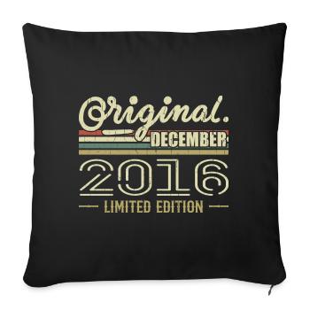 December 2016 birthday December 2016 December - Sofa pillowcase 17,3'' x 17,3'' (45 x 45 cm) - black - Front