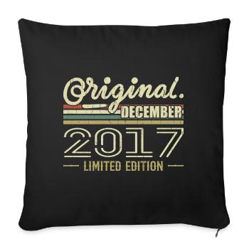 Décembre 2017 anniversaire Décembre 2017 Décembre - Housse de coussin décorative 45 x 45 cm - noir - Devant