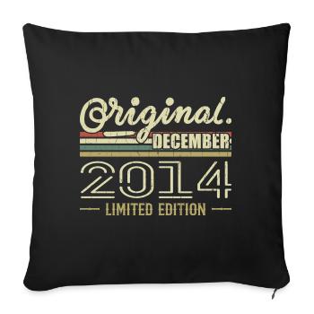 December 2014 Birthday December 2014 December - Sofa pillowcase 17,3'' x 17,3'' (45 x 45 cm) - black - Front