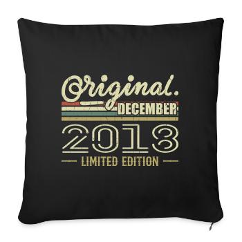 December 2018 birthday December 2018 December - Sofa pillowcase 17,3'' x 17,3'' (45 x 45 cm) - black - Front