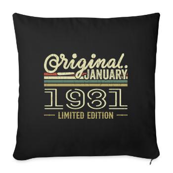January 1981 Birthday January 1981 Gift 1981 - Sofa pillowcase 17,3'' x 17,3'' (45 x 45 cm) - black - Front
