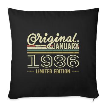 Janvier 1986 anniversaire Janvier 1986 cadeau 1986 - Housse de coussin décorative 45 x 45 cm - noir - Devant