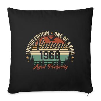 Vintage 1968 Retro 1968 Birthday Gift 1968 - Sofa pillowcase 17,3'' x 17,3'' (45 x 45 cm) - black - Front