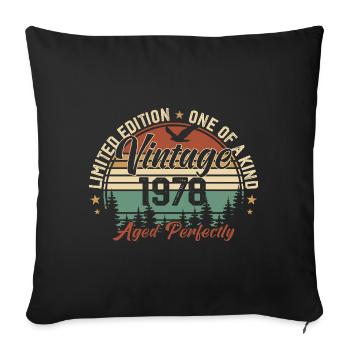 Vintage 1978 Retro 1978 Birthday Gift 1978 - Sofa pillowcase 17,3'' x 17,3'' (45 x 45 cm) - black - Front