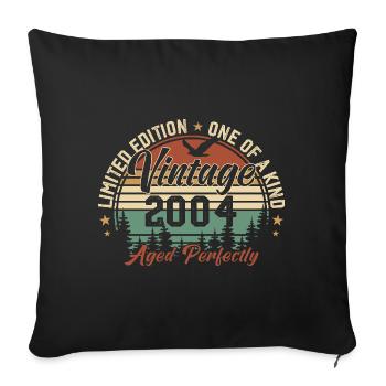 Jahrgang 2004 Retro 2004 Geburtstagsgeschenk 2004 - Sofakissenbezug 45 x 45 cm - Schwarz - Vorne