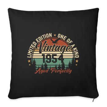 Vintage 1954 Rétro 1954 Cadeau D'anniversaire 1954 - Housse de coussin décorative 45 x 45 cm - noir - Devant
