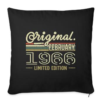 Cadeau Février 1966 - Anniversaire Février 1966 - Housse de coussin décorative 45 x 45 cm - noir - Devant