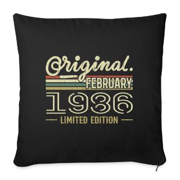 Cadeau Février 1986 - Anniversaire Février 1986 - Housse de coussin décorative 45 x 45 cm - noir - Devant