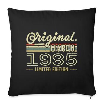 Born in March 1985 Birthday Gift March 1985 - Sofa pillowcase 17,3'' x 17,3'' (45 x 45 cm) - black - Front