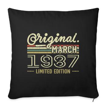 Born in March 1987 Birthday Gift March 1987 - Sofa pillowcase 17,3'' x 17,3'' (45 x 45 cm) - black - Front