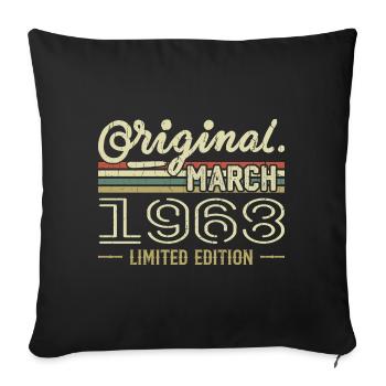 Born in March 1968 Birthday Gift March 1968 - Sofa pillowcase 17,3'' x 17,3'' (45 x 45 cm) - black - Front