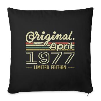 Avril 1977 Cadeau 48e Anniversaire Avril 1977 - Housse de coussin décorative 45 x 45 cm - noir - Devant