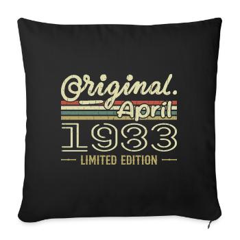 Avril 1983 Cadeau 42e Anniversaire Avril 1983 - Housse de coussin décorative 45 x 45 cm - noir - Devant