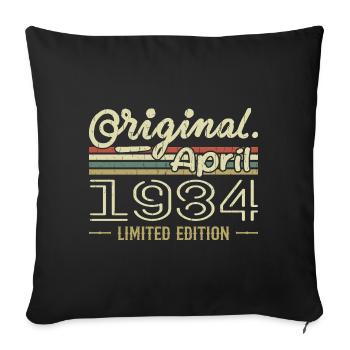 April 1984 41st Anniversary Gift April 1984 - Sofa pillowcase 17,3'' x 17,3'' (45 x 45 cm) - black - Front