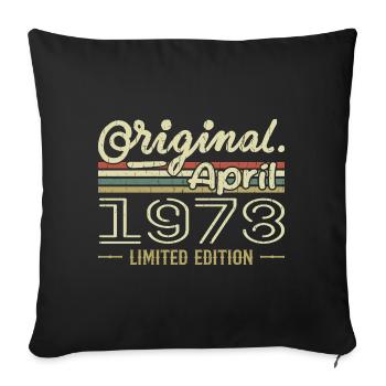 April 1978 47th Anniversary Gift April 1978 - Sofa pillowcase 17,3'' x 17,3'' (45 x 45 cm) - black - Front