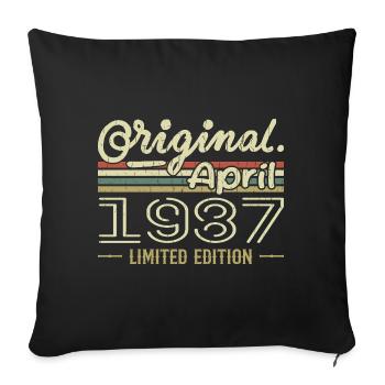Avril 1987 Cadeau 38e Anniversaire Avril 1987 - Housse de coussin décorative 45 x 45 cm - noir - Devant