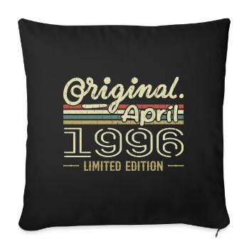 Avril 1996 Cadeau 29e Anniversaire Avril 1996 - Housse de coussin décorative 45 x 45 cm - noir - Devant