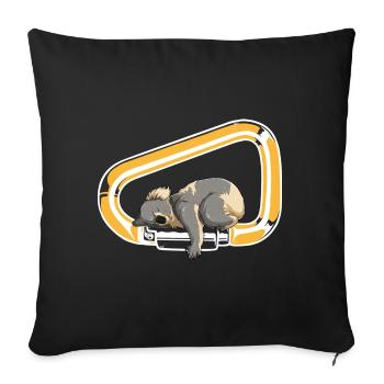 Koala Carabiner Escalade Animal Mignon Bloc - Housse de coussin décorative 45 x 45 cm - noir - Devant