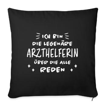 Arzthelferin Lustiger Spruch Arzthelferin Geschenk - Sofakissenbezug 45 x 45 cm - Schwarz - Vorne