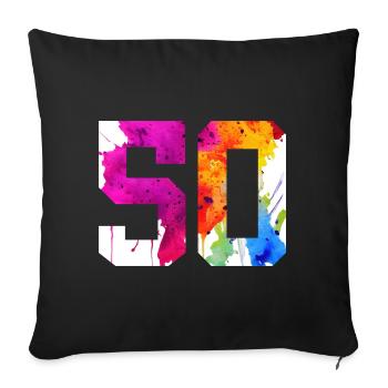NUMÉRO 50 ANS 50E ANNIVERSAIRE - Housse de coussin décorative 45 x 45 cm - noir - Devant