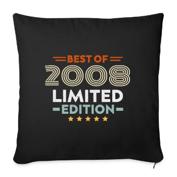 Retro 2008 Vintage 16th Anniversary Gift 16 Years - Sofa pillowcase 17,3'' x 17,3'' (45 x 45 cm) - black - Front