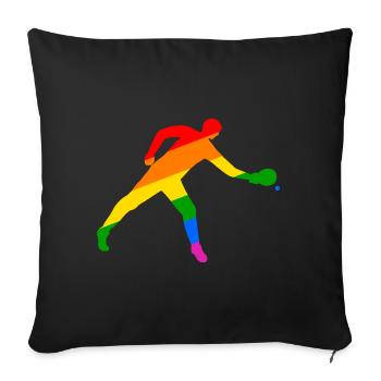 Table tennis colorful and dynamic - Sofa pillowcase 17,3'' x 17,3'' (45 x 45 cm) - black - Front