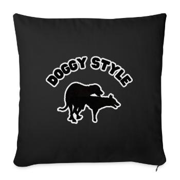 Levrette Grunge Noir - Housse de coussin décorative 45 x 45 cm - noir - Devant