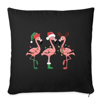 Flamingo Weihnachten - Sofakissenbezug 45 x 45 cm - Schwarz - Vorne