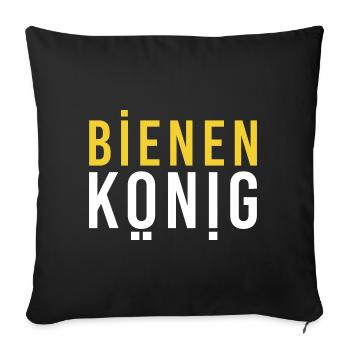 Bienenkönig Imker bee Volk Honig - Sofakissenbezug 45 x 45 cm - Schwarz - Vorne
