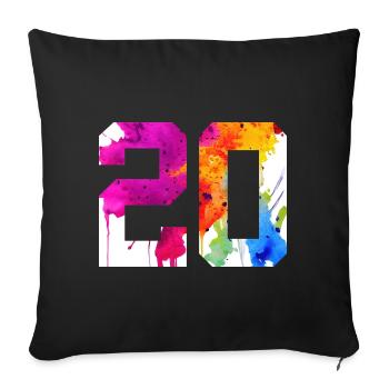 NUMBER 20 YEARS OLD 20TH BIRTHDAY - Sofa pillowcase 17,3'' x 17,3'' (45 x 45 cm) - black - Front