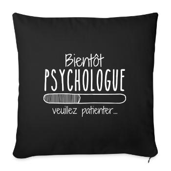 Métier Psychologue En Cours Bientôt Psychologue - Housse de coussin décorative 45 x 45 cm - noir - Devant
