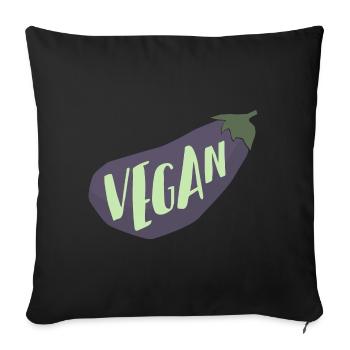 Vegan - Sofa pillowcase 17,3'' x 17,3'' (45 x 45 cm) - black - Front