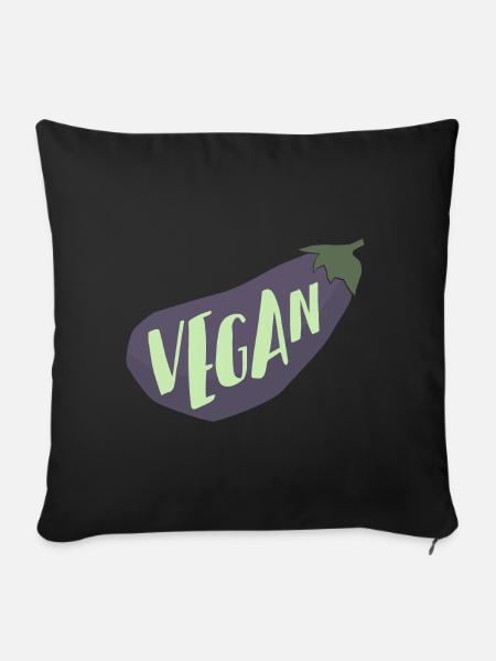 Vegan - Sofa pillowcase 17,3'' x 17,3'' (45 x 45 cm) - black