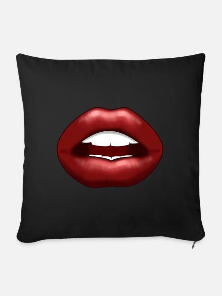 Sexy Lips - Sofakissenbezug 45 x 45 cm - Schwarz