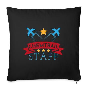 Chemtrail staff gift pilot pilot plane copilot - Sofa pillowcase 17,3'' x 17,3'' (45 x 45 cm) - black - Front