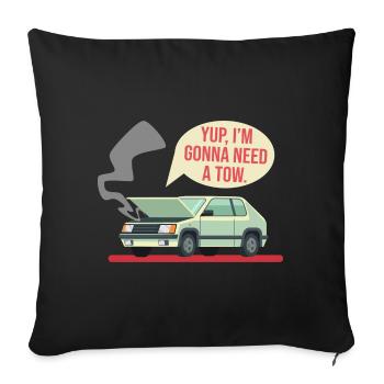 Le service de remorquage de la voiture remorquer la panne - Housse de coussin décorative 45 x 45 cm - noir - Devant