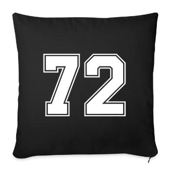 72 Zahl Trikot - Sofakissenbezug 45 x 45 cm - Schwarz - Vorne