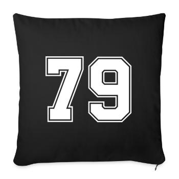 79 Zahl Trikot - Sofakissenbezug 45 x 45 cm - Schwarz - Vorne