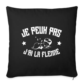 Je Peux Pas J'ai La Flemme - Housse de coussin décorative 45 x 45 cm - noir - Devant
