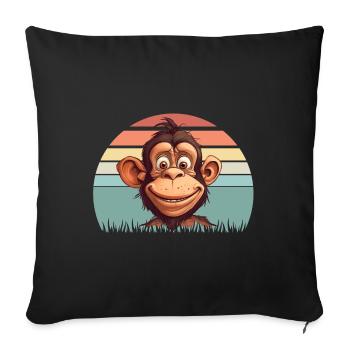 Singe - Housse de coussin décorative 45 x 45 cm - noir - Devant
