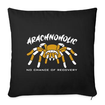 Arachnoholic Spiderfan I love spiders - Sofa pillowcase 17,3'' x 17,3'' (45 x 45 cm) - black - Front