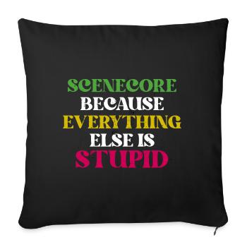 Scenecore Retro Emo Alternative Girl - Sofa pillowcase 17,3'' x 17,3'' (45 x 45 cm) - black - Front